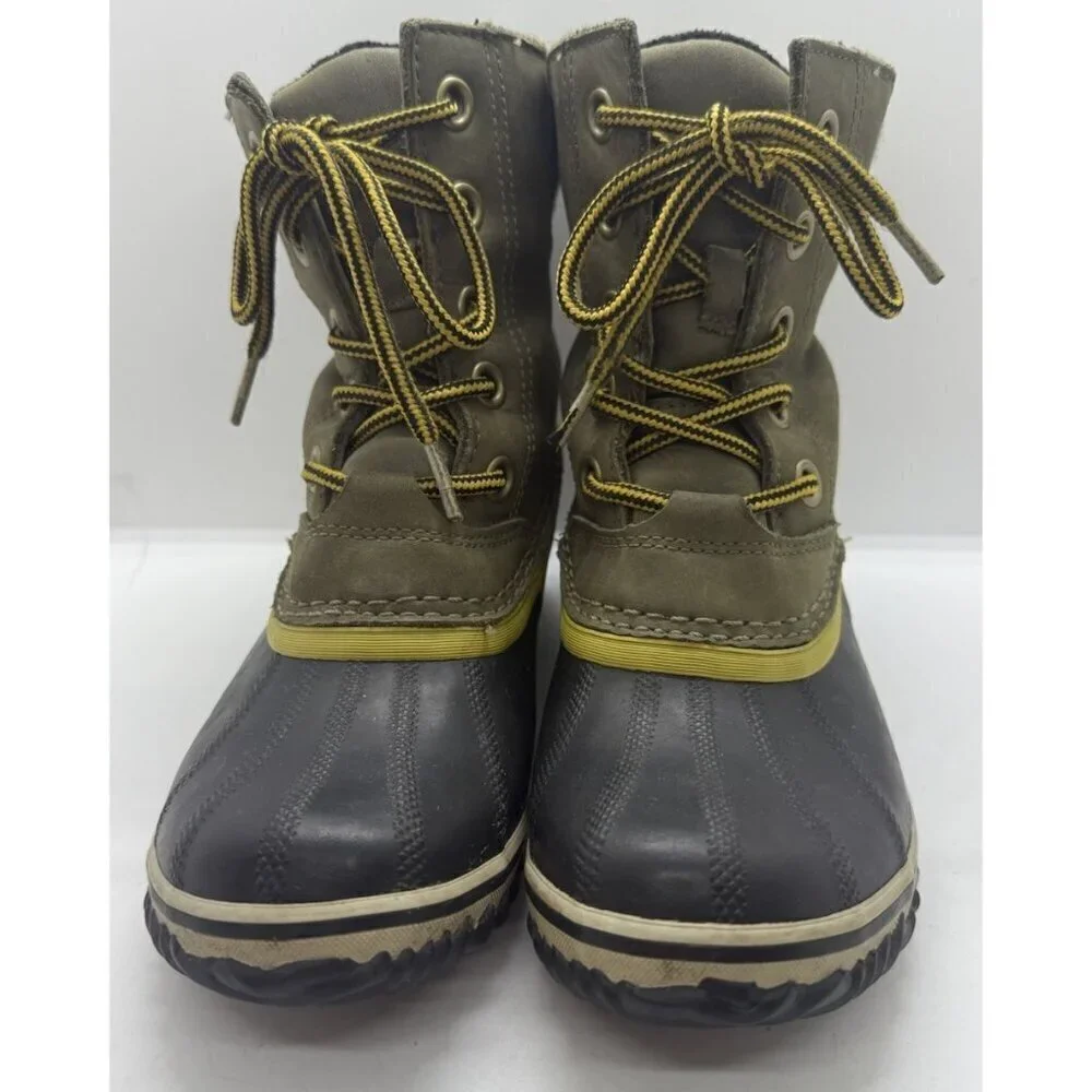 Sorel Slimpack Lace II Womens 6.5 Peat Moss Waterproof Winter Boots NL2348-213